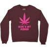 Support Breast Cancer Awareness With A Pink Cannabis Leaf Crewneck Sweatshirt