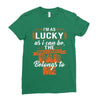 The world's greatest dad belongs to me Fathers Day Ladies Fitted T-Shirt