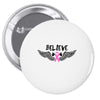 angel wing believe breast cancer Pin-back button