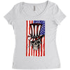 july 4th skull Women's Triblend Scoop T-shirt