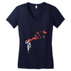banksy headshot butterfly Women's V-Neck T-Shirt