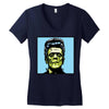 frankenstein pop art Women's V-Neck T-Shirt