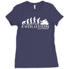 motorbike motorcycle ape to evolution sticker transfer iron on Ladies Fitted T-Shirt