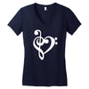 musik notes Women's V-Neck T-Shirt