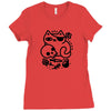 badass cat Ladies Fitted T-Shirt