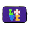 love baseball neon rhinestuds Laptop sleeve