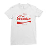 enjoy cocaine funny gray Ladies Fitted T-Shirt