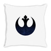 rebel logo with space pattern Throw Pillow
