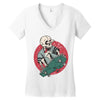 skullboarding Women's V-Neck T-Shirt