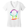 colorful music man Women's V-Neck T-Shirt