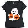 pumpkin with boo Women's Triblend Scoop T-shirt