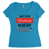 may your christmas be merry &amp; bright Women's Triblend Scoop T-shirt