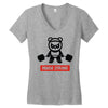 panda strong Women's V-Neck T-Shirt