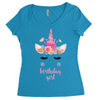 birthday unicorn family series birthday girl Women's Triblend Scoop T-shirt