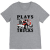 plays with trucks family matching V-Neck Tee