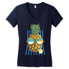 pineapple sunbathe Women's V-Neck T-Shirt