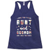 i have two titles aunt and dogmom and i rock them both with roses Racerback Tank