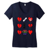 ls lesbian full heart Women's V-Neck T-Shirt