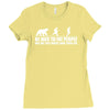 be nice to fat people bear chase funny pub joke Ladies Fitted T-Shirt