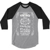 Premium Vintage Made In 1977 3/4 Sleeve Shirt