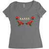 sassy with roses Women's Triblend Scoop T-shirt
