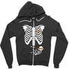pregnant skeleton baby costume halloween maternity ninja ladies Zipper Hoodie
