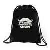 mustaching through snow Drawstring Bags