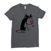 cat and wine Ladies Fitted T-Shirt