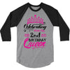 Celebrating With the 2nd Birthday Queen 3/4 Sleeve Shirt