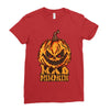 mad halloween pumpkin Ladies Fitted T-Shirt