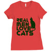 real men love cats, funny quote Ladies Fitted T-Shirt