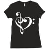 music heart rock baseball Ladies Fitted T-Shirt