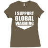 i support global warming Ladies Fitted T-Shirt