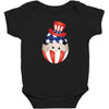 4th of July Peeking Baby Inside Egg Baby Bodysuit