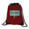 louder than words Drawstring Bags