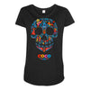 loco coco skul Maternity Scoop Neck T-shirt