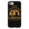 what happens in camper stays in camper vintage style camp funny iPhone 8