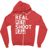 real men shoot raw funny photography Zipper Hoodie