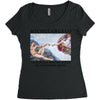 Michelangelo Creation of Adam Women's Triblend Scoop T-shirt
