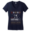 santa sagittarius christmas ugly t shirts Women's V-Neck T-Shirt