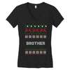 ugly christmas brother Women's V-Neck T-Shirt