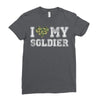 i love my soldier regular camouflage Ladies Fitted T-Shirt