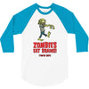zombies eat brains 3/4 Sleeve Shirt