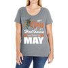 Halloween Kings Are Born In May Ladies Curvy T-Shirt