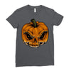 skull pumpkin Ladies Fitted T-Shirt