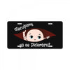 December Peeking Out Baby Boy in Spanish License Plate