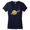 vintage space Women's V-Neck T-Shirt