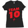 team 10 red Ladies Fitted T-Shirt