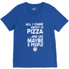 care about pizza and 3 people girls V-Neck Tee