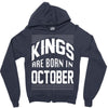 kings are born in october Zipper Hoodie